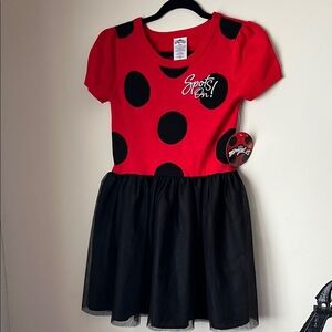 Miraculous Ladybug Red Sweater dress with Black Detail size 10/12